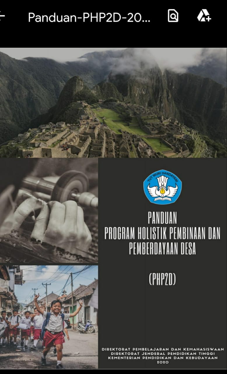 PROGRAM HIBAH BINA DESA (PHBD) DIKEMBANGKAN MENJADI PHP2D (PROGRAM HOLISTIK PEMBINAAN DAN PEMBERDAYAAN DESA TAHUN 2020