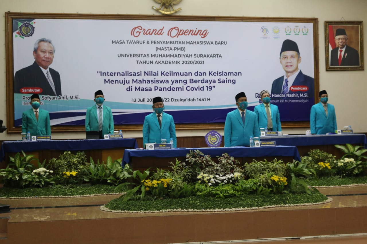 MASTA PMB DARING: UNIVERSITAS MUHAMMADIYAH SURAKARTA MENDAPATKAN PENGHARGAAN MUSEUM REKOR DUNIA INDONESIA ATAS REKOR PERGURUAN TINGGI PERTAMA YANG MELAKUKAN PENYAMBUTAN MAHASISWA BARU SECARA DARING PADA TAHUN 2020..