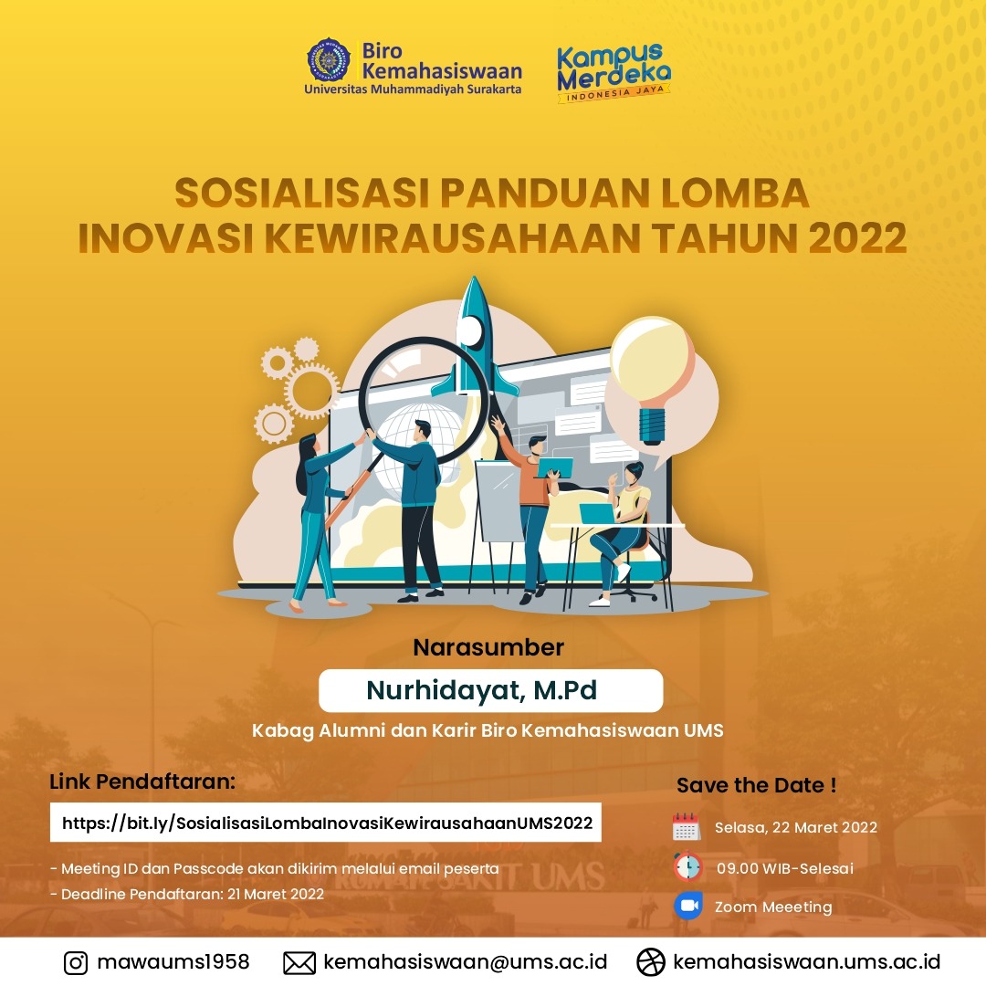 SOSIALISASI PANDUAN LOMBA INOVASI KEWIRAUSAHAAN TAHUN 2022