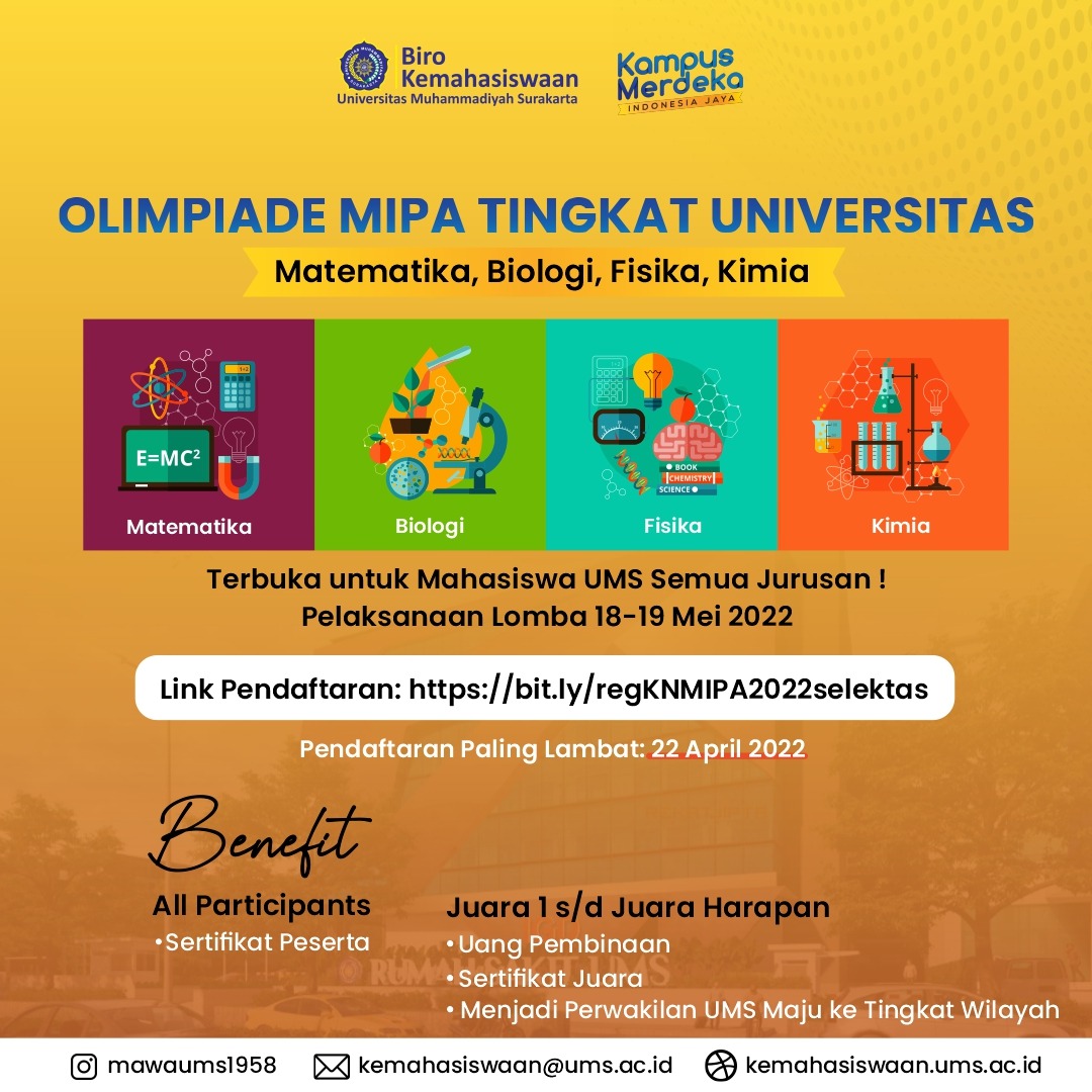 LOMBA OLIMPIADE MIPA TINGKAT UNIVERSITAS TAHUN 2022