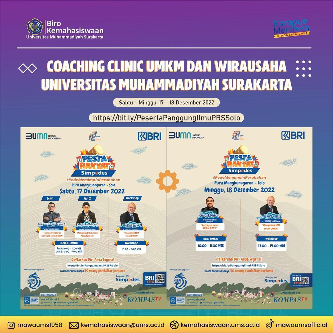 Choaching Clinic UMKM dan Wirausaha UMS