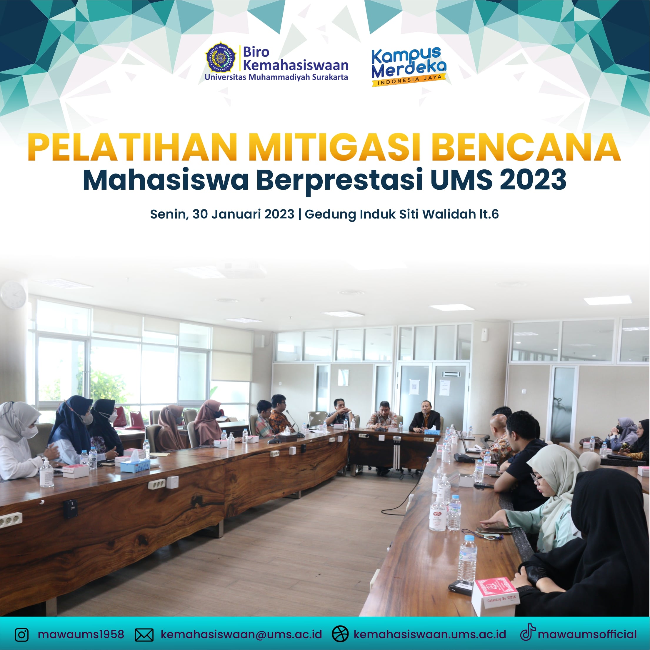 Pelatihan Manajemen Bencana Mahasiswa Berprestasi Universitas Muhammadiyah Surakarta
