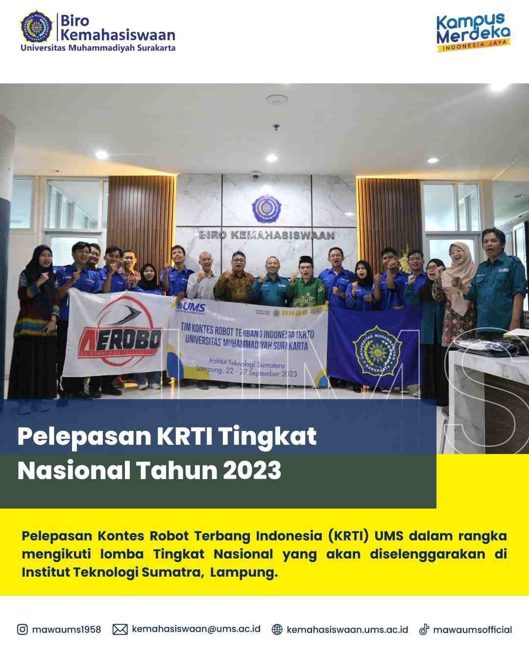 Pelepasan Delegasi Kontes Robot Terbang Indonesia Tingkat Nasional tahun 2023