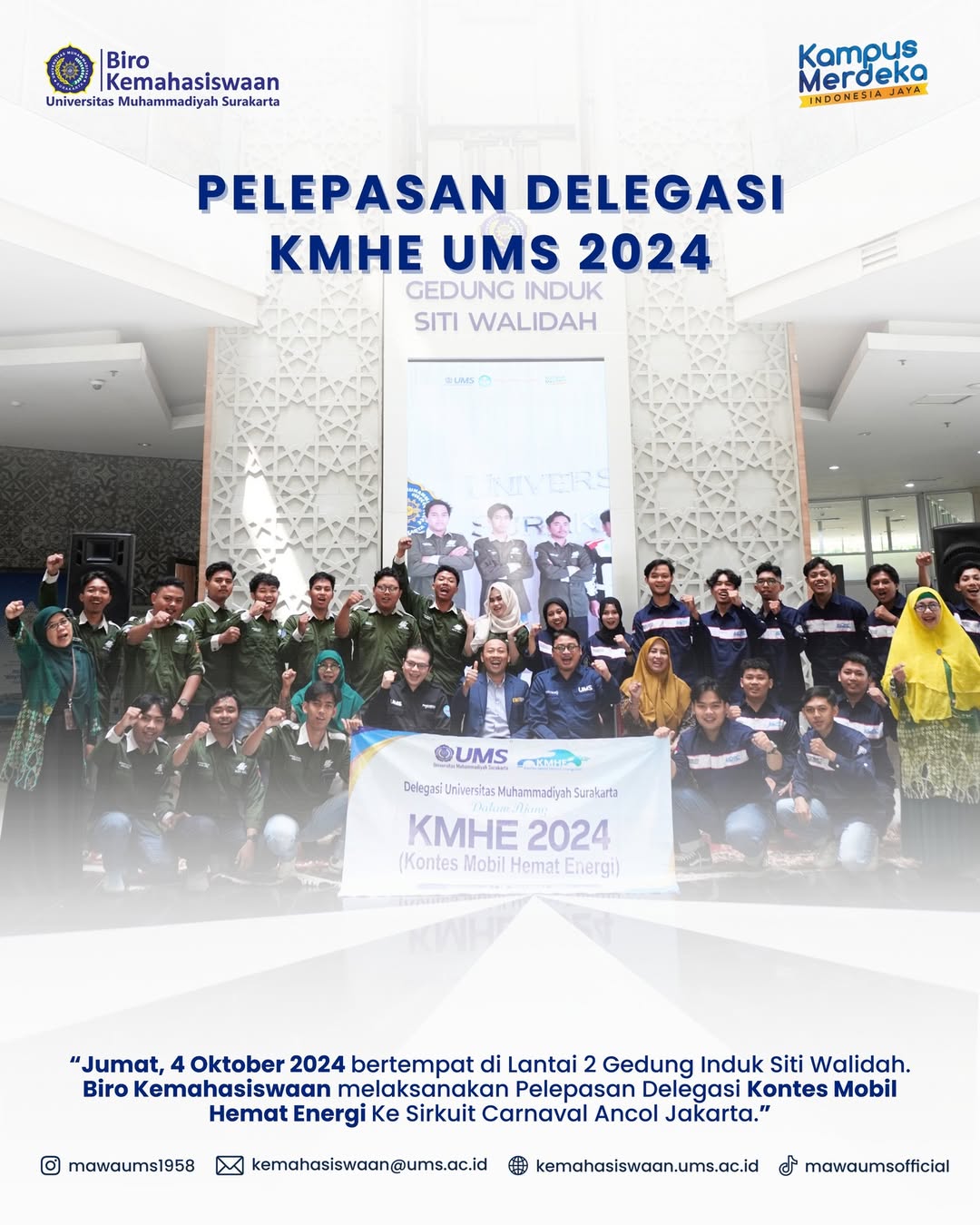 Pelepasan Tim Bayu Surya dan Tim ECRC UMS Kontes Mobil Hemat Energi (KMHE) 2024