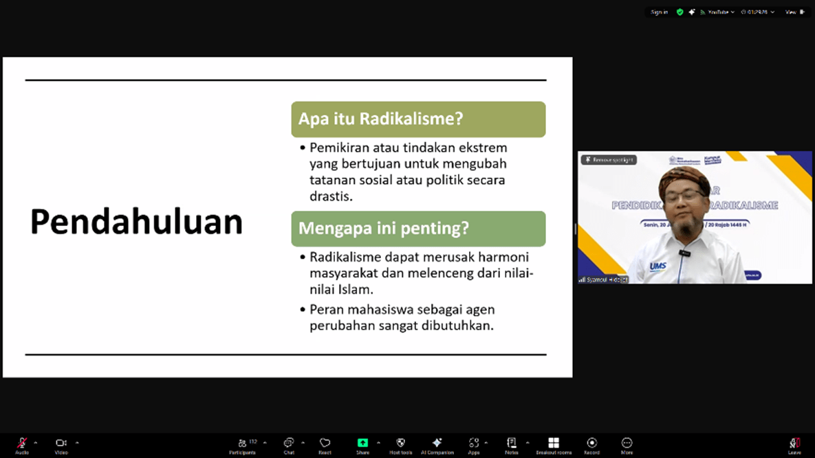 Menanggulangi Radikalisasi, UMS Gelar Webinar untuk Wujudkan Toleransi