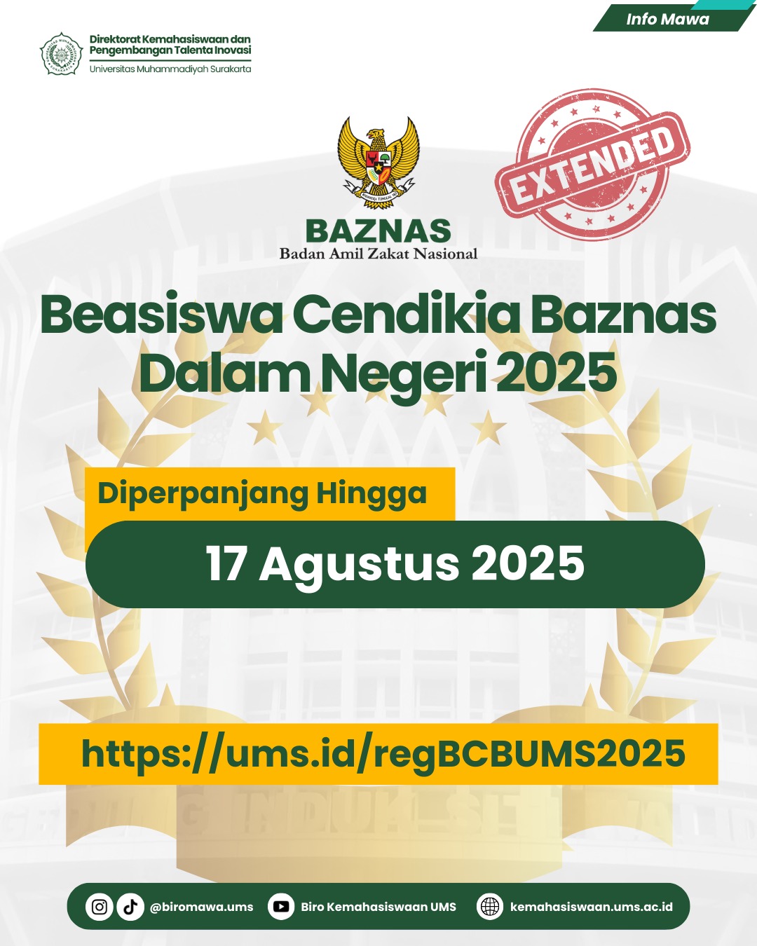 🎓✨ Beasiswa Cendekia BAZNAS dalam Negeri 2025 Diperpanjang!